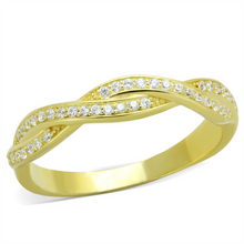 TS341 - 925 Sterling Silver Ring Gold Women AAA Grade CZ Clear