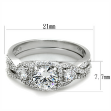 TS352 - 925 Sterling Silver Ring Rhodium Women AAA Grade CZ Clear