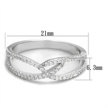 TS365 - 925 Sterling Silver Ring Rhodium Women AAA Grade CZ Clear
