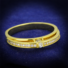 TS403 - 925 Sterling Silver Ring Gold Women AAA Grade CZ Clear