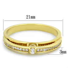 TS403 - 925 Sterling Silver Ring Gold Women AAA Grade CZ Clear