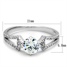 TS430 - 925 Sterling Silver Ring Rhodium Women AAA Grade CZ Clear