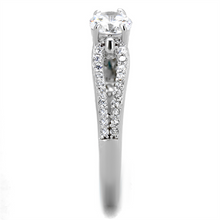 TS431 - Rhodium 925 Sterling Silver Ring with AAA Grade CZ  in Clear