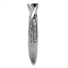 TS471 - 925 Sterling Silver Ring Rhodium Women AAA Grade CZ Clear