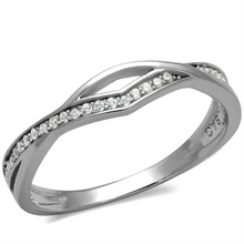 TS471 - 925 Sterling Silver Ring Rhodium Women AAA Grade CZ Clear