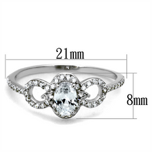 TS486 - 925 Sterling Silver Ring Rhodium Women AAA Grade CZ Clear