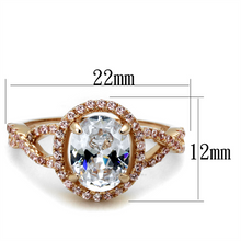 TS489 - 925 Sterling Silver Ring Rose Gold Women AAA Grade CZ Clear