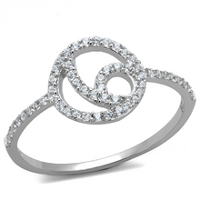 TS519 - 925 Sterling Silver Ring Rhodium Women AAA Grade CZ Clear