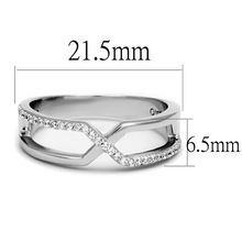 TS540 - 925 Sterling Silver Ring Rhodium Women AAA Grade CZ Clear