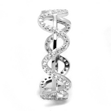 TS576 - 925 Sterling Silver Ring Rhodium Women AAA Grade CZ Clear