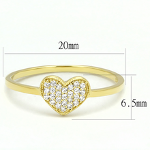 TS596 - 925 Sterling Silver Ring Gold Women AAA Grade CZ Clear