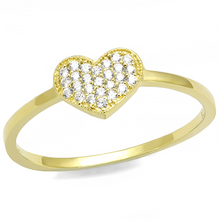 TS596 - 925 Sterling Silver Ring Gold Women AAA Grade CZ Clear