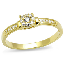 TS597 - 925 Sterling Silver Ring Gold Women AAA Grade CZ Clear