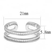 TS605 - 925 Sterling Silver Ring Rhodium Women AAA Grade CZ Clear