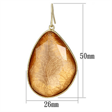 VL071 - Brass Earrings IP Gold(Ion Plating) Women Synthetic Orange