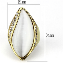 VL082 - Brass Ring IP Gold(Ion Plating) Women Synthetic White