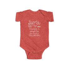 Grandma 100% Cotton Class Onesie -White Lettering