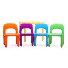 Kid Table and 4 Chairs Set, 5 PCs Kid Furniture with Activity Table and Colorful Chair for School Home Play Room XH