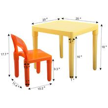 Kid Table and 4 Chairs Set, 5 PCs Kid Furniture with Activity Table and Colorful Chair for School Home Play Room XH