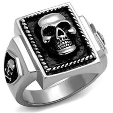 TK2326 - High polished (no plating) Stainless Steel Ring with Epoxy in Jet