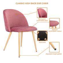 Living Room Chairs Velvet Chairs Side Chairs Modern Style Upholstered Armchairs for Leisure, Restaurant, Makeup, Set of 2