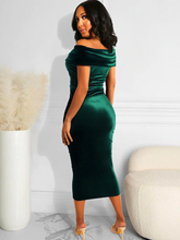 Velvet Off the Shoulder Dinner Dress