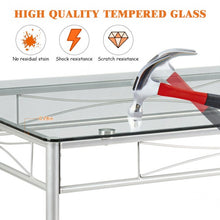5 Pcs Dining Set Glass Table and 4 Chairs by Carmino