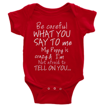 Classic Baby Short Sleeve Poppy Onesies-white Lettering