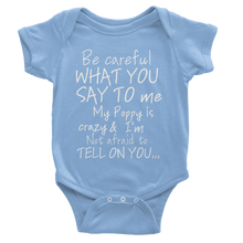 Classic Baby Short Sleeve Poppy Onesies-white Lettering