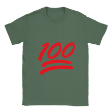 One hundred Classic Unisex Crewneck T-shirt Red Lettering