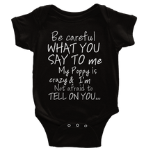 Classic Baby Short Sleeve Poppy Onesies-white Lettering
