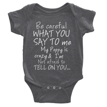 Classic Baby Short Sleeve Poppy Onesies-white Lettering