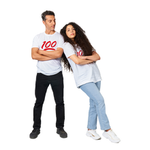 One hundred Classic Unisex Crewneck T-shirt Red Lettering