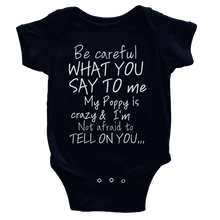 Classic Baby Short Sleeve Poppy Onesies-white Lettering