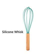 Food Grade Silicone Kitchenware Household Wooden Beech Handle Cooking Utensils Baking Tools
