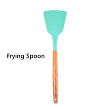 Food Grade Silicone Kitchenware Household Wooden Beech Handle Cooking Utensils Baking Tools