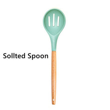 Food Grade Silicone Kitchenware Household Wooden Beech Handle Cooking Utensils Baking Tools