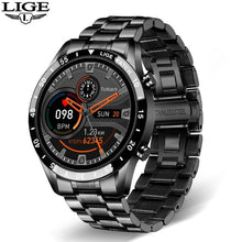 Full circle touch screen steel Band luxury Bluetooth call Men smart watch Waterproof Sport Activity fitness