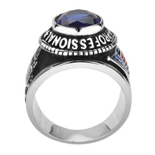 Trucker Ring in Synthetic Montana Glass Blue