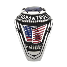 Trucker Ring in Synthetic Montana Glass Blue