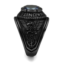 Black Steel Navy Ring